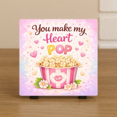 Wenstegeltje “You Make My Heart Pop” – Liefde Cadeau – Handmade – Woondecoratie – Trendy nu – Valentijn – Vriendin – Zomaar – Cadeau – Incl standaard