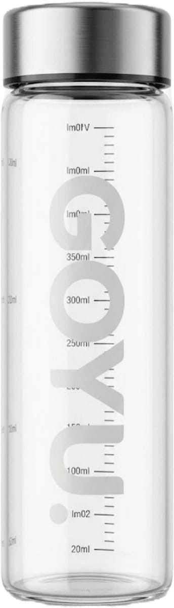 GOYU Glazen drinkfles 500 ml Glas Transparant - Waterfles - Glazen fles - Drinkfles glas - Bidon - Sportfles - RVS dop - Fles - Glas - Dop niet in de vaatwasser