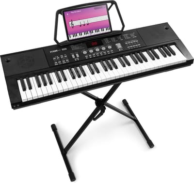 MAX KB15 Keyboard set voor beginners met keyboardstandaard - Ideaal voor beginners - Oplaadbare accu