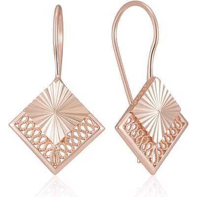 Ongebruikelijke Rose Goudkleurige Lange Hangende Oorbellen Voor Vrouwen Geometrische Holle Bloem Accessoires Dagelijkse Vintage Sieraden beige