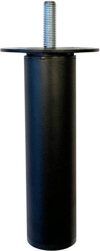 FLE - Stalen verstelbare meubelpoot zwart rond ø 3 cm en hoogte 9,5 cm (M8)