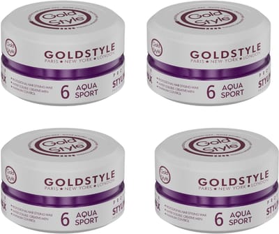 Haar Wax- Haar Gel- Gold Style Hair Styling Wax- Gold Style Aqua Sport- Gold Style- Gold Style Haar Wax {4 Stuks} 600ML