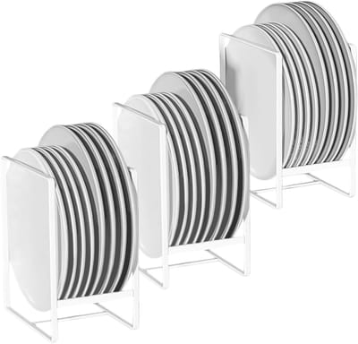 Set van 3 Plate Holders voor Plate Storage in Keuken, Ideaal voor Kasten en Werkbladen, Ruimtebesparend en Organisatieoplossing
