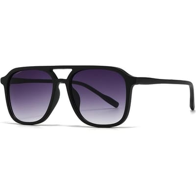 Nieuwe Moderne Retro Vierkante Dubbele Brug Zonnebril Ins Stijl Straatmode UV Bescherming 22006 black
