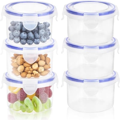 6 stuks, 300 ml, vriesdozen in set, met deksel, ronde vershouddozen, lekvrij, herbruikbaar, voor het bewaren van levensmiddelen