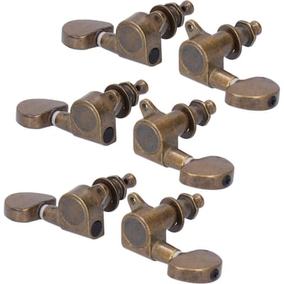 Gitaar Locking Stemmechanieken Kopknoppen Stemknoppen 3 Links 3 Rechts Muziekinstrument Accessoires Bronze
