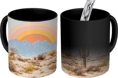 Magische Mok - Foto op Warmte Mokken - Koffiemok - Cactussen - Planten - Natuur - Zon - Magic Mok - Beker - 350 ML - Theemok