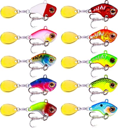 10 Stuks Spinner Loodkop Jigs voor Snoek, Baars en Forel - Effectieve Vissen Aas voor Zoetwater Hengelen