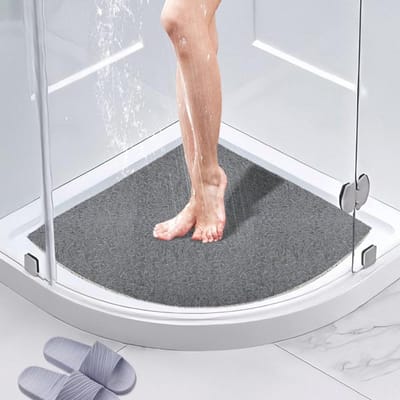 Luffa Hoek Douchematt, Antislip en Schimmelbestendig, 60 x 60 cm, Vierkante Badmat voor Binnen en Buiten, Afvoermat, Wasbare Douchemat voor Badkamervloer en Wellnessgebruik