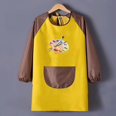 Kinderen Waterdicht Schort voor Kind School Kunst Ambacht Schilderen Kleurenpalet Bedrukt Baby Voeden Eten Lange Mouw Smock DIY Tekenen S