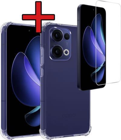 Hoesje - Met Screenprotector - Geschikt voor Oppo Reno 13 - Sterk & Shockproof - Back Cover - Siliconen Case - Telefoon Hoes - Shock Proof - Telefoonhoes - Transparant