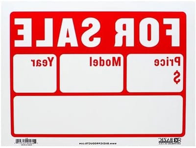 Te Koop Borden - Verkoop Labels - Voertuigen Verkopen - Twee Regels Beschikbaar - 9 x 12 Inch - Helder Kleurrijk