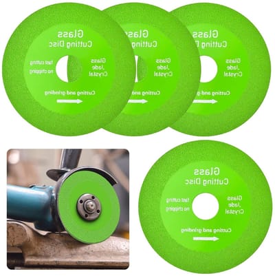 Glasdiscs 100 mm voor snijden en polijsten van glas, keramiek en tegels - 4 stuks met diamantcoating en radiale vorm