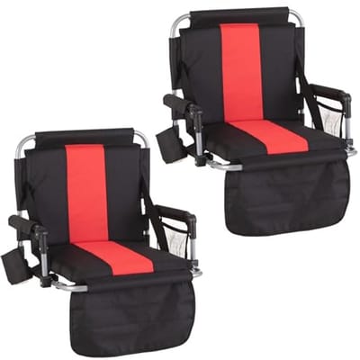 Opvouwbare Stadionstoelen met Rugsteun en Kussen - 2 Stuks - Draagbare Stoelen voor Sport en Evenementen