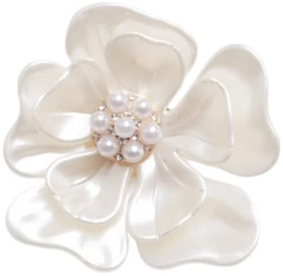 N3 Collecties Modieuze en elegante corsage met parels en bloemen, een stijlvolle broche voor dames.