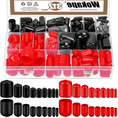 Eindkappen Assortiment - Beschermdoppen - Meubels Beschermen - 9 Maten 2 Kleuren - 312 Stuks - Zwart Rood
