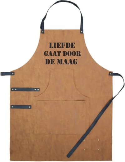 Schort Luxe Liefde gaat door de maag| Moederdag | Moederdag cadeautje | Leder look