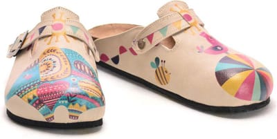 Goby - Safari Joy Dames Clogs - Handgemaakt - Kleurrijke Print - Maat 42