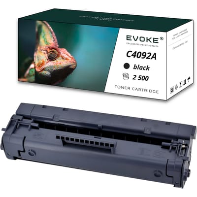Evoke Compatibele Toner voor HP C4092A 92A Zwart 2500 Pagina's 1100/1100A/1100A Se 1100A Xi 1100Se/1100Xi/3200