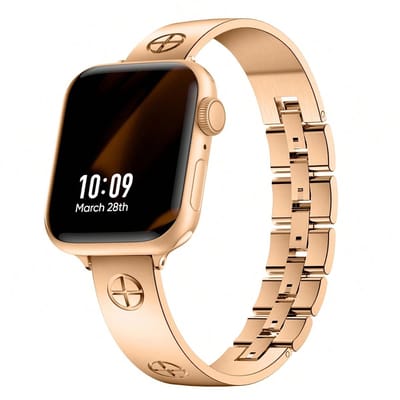 Stravo Slanke en stijlvolle metalen horlogeband – Geschikt voor Apple Watch 42mm(Series 11/10) 41mm 40mm 38mm – Klassieke en Stijlvolle Metalen bandje – voor Apple Watch SE 1 2 3 / Series 11 10 9 8 7 6 5 4 3 2 1 - Rosé goud