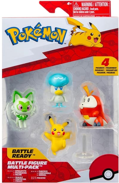 Jazwares Pokémon Gen IX Battle Figure Set Figure 4-Pack Mini-Figuur