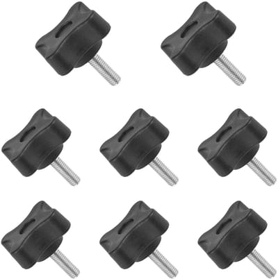 8-delige knurled schroefset met 30mm kop, 4-punts plastic hoofd, gegalvaniseerd staal, M5*16mm, voor mechanische bevestiging en locking toepassingen