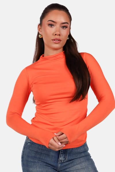 Getdrezzed Top - Maat: XS - Dubbel gevoerde top met col oranje