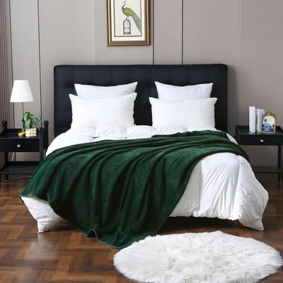Zachte Fleece Deken 450gsm Pluizig Warm Comfortabel voor Sofa, Bank en Bed in alle Seizoenen (Groen, 150x200cm)