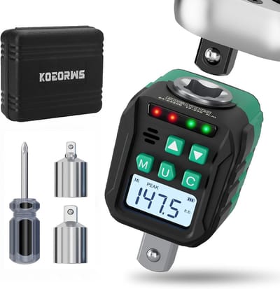 Digitale Momentsleuteladapter 1/2 inch 10-200 Nm - Elektronische Koppelomvormer met 3/8 1/4 Adapter