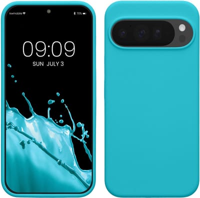 kwmobile telefoonhoesje geschikt voor Google Pixel 10 Pro XL - Hoesje met siliconen coating - Smartphone case in ijsblauw