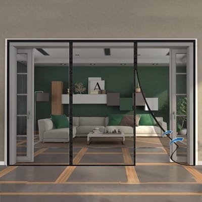 Vliegendeur met Klittenbandsluiting 110x230cm - Eenvoudig Montage Hor voor deur en raam