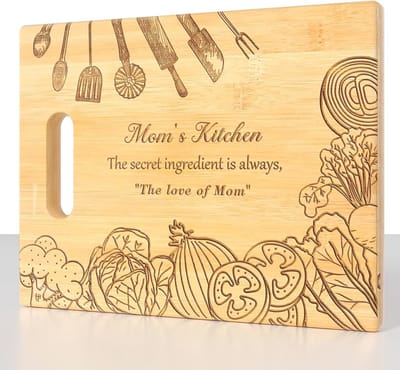 Gegraveerde Bamboe Snijplank - Perfect Cadeau Voor Moederdag, Kerst en Pasen 22 x 28 cm