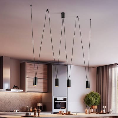 Nowodvorski Lighting Hanglamp More Eye, 4-lamps, zwart