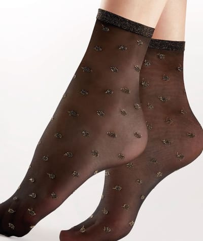 Pretty Polly Sokje - Fashion - Sparkly - Spot Net - Dames Enkelsokje - One Size - Zwart