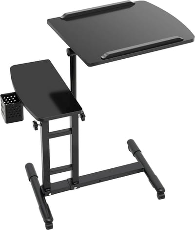Mobiele Tattoo Werkbank - Werkstation - Tattootafel - Voor Tattoo Studio en Salon - In Hoogte Verstelbaar en Draagbaar Werkstation met Armsteun - Zwart