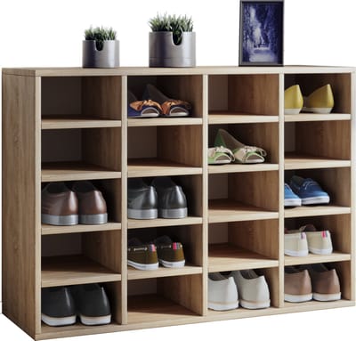Schoenenkast met houten planken Schoenrek Schoenenkast Zittend 20 vakken Hinsol L