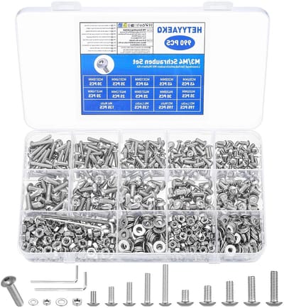 Complete Set van 990 Stuks M3 M4 Schroeven, Moeren, Ringen en Machine Schroeven voor Diverse Toepassingen