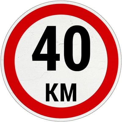 40 km bord | Sign Again materiaal | 10 cm