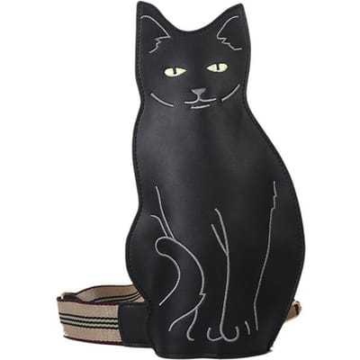 Modieuze Spirituele Driedimensionale Lijntextuur Cartoon Kat Crossbody Tas Schouderband Verstelbaar Dames Schoudertas Borsttas gray