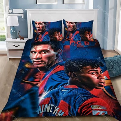 Voetbalsterren Dekbedovertrek Kussensloop Beddengoedset Volwassen Jongen Meisje Slaapkamerdecoratie Kinderen Cadeau Eenpersoons Tweepersoons Groot Formaat EU Single 90x200cm