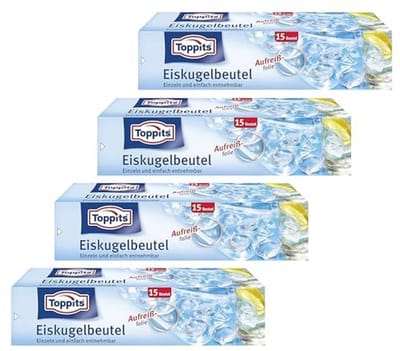 IJsblokjeszakjes voor Makkelijk IJsballen Maken - 4 Stuks
