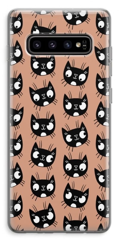 Case Company® - Hoesje geschikt voor Samsung Galaxy S10 Plus hoesje - Kat - Soft Cover Telefoonhoesje - Bescherming aan alle Kanten en Schermrand