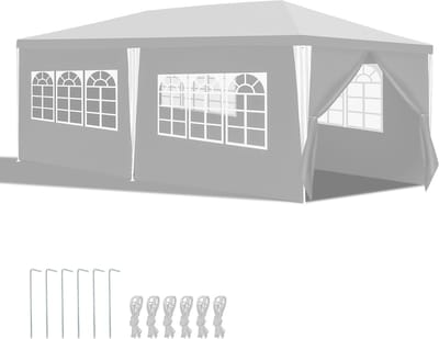 Garden Partytent met Zijwanden - Paviljoen - 3x6 - Waterdicht - Wit
