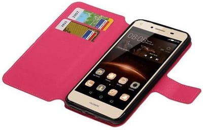 Cross Pattern TPU Bookstyle Wallet Case Hoesje Geschikt voor Huawei Y5 II Roze