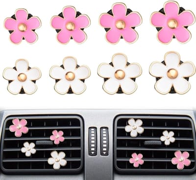 8pcs Car Diffuser,Daisies Flower Car Air Freshener Clip Air Freshener Ventilation Clips Car Interior Decoration Accessories Car Perfume Diffuser,Daisies Flower Car Air Freshener