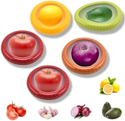 PromoHome 5-delige herbruikbare voedselbewaarbakjes - Vershoudset voor halve groenten en fruit