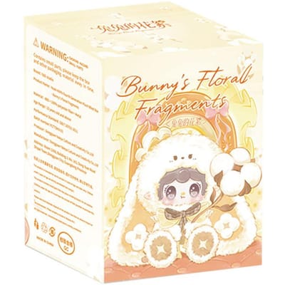 Yooki 400% Bunny'S Florall Fragments Series Figurine en Vinyle Boîte Aveugle Accompagnée d'une Mignonne Peluche Ornement de Bureau Boîte Mystère Jouet Mignon beige