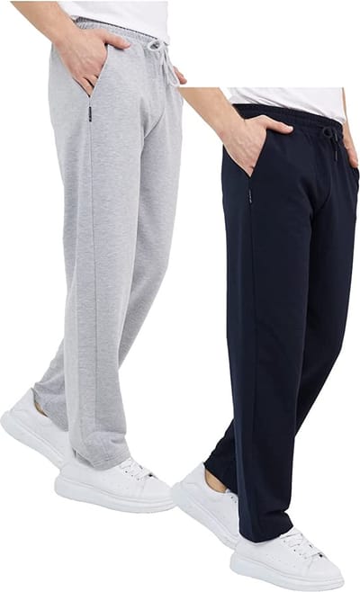 Comeor Joggingbroek heren 2pack - grijs/blauw - S - trainingsbroek heren - Lange sportbroek