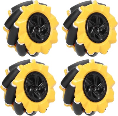Meccano Wiel Set - Omnidirectioneel Wiel - Robot Bouwen - Soepel Lopende Wielen - 80 mm - Zwart
