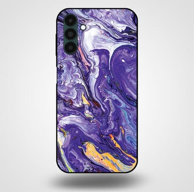 Smartphonica Telefoonhoesje voor Samsung Galaxy A04s met marmer opdruk - TPU backcover case marble design - Goud Paars geschikt voor Samsung Galaxy A04s